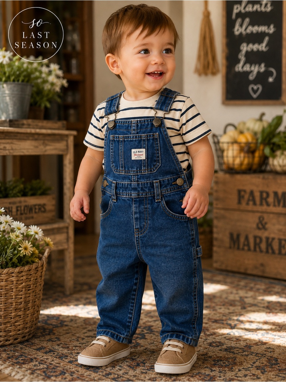 Old Navy Workwear Denim Carpenter Overalls Baby 18-24M
